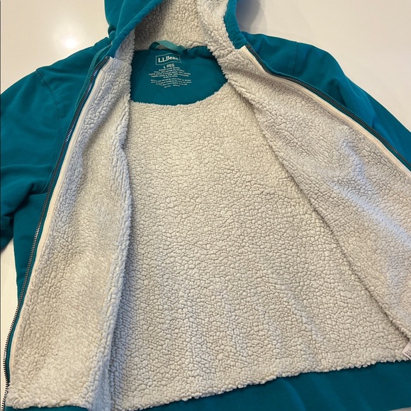 LLBean Sherpa-Lined Hoodie Zip L - Picture 5 of 7